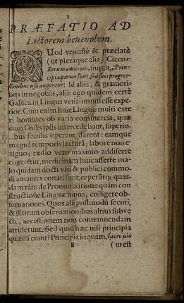 Prefatio Ad Lectorem benevolum