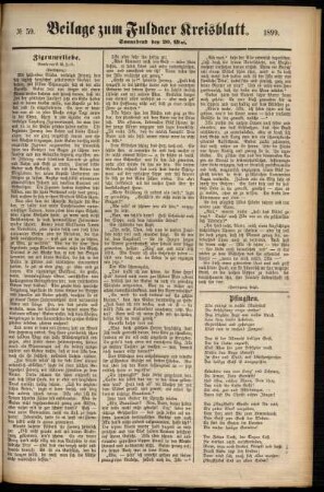 Zweite Ausgabe vom Samstag, den 20. Mai 1899.