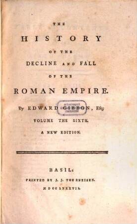 The History Of The Decline And Fall Of The Roman Empire, 6