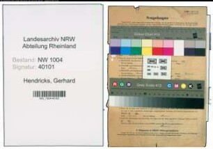Entnazifizierung Gerhard Hendricks , geb. 13.02.1903 (Friseur)