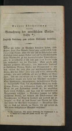 Dritte Abtheilung. Betrachtung der menschlichen Seelenkraefte.