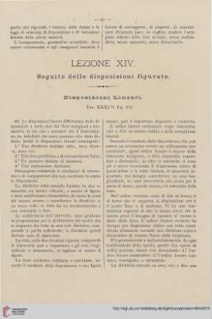 Lezione XIV: Seguito delle disposizioni figurate