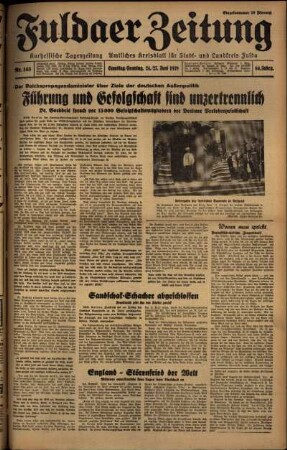 Ausgabe vom Sonntag, den 25. Juni 1939.
