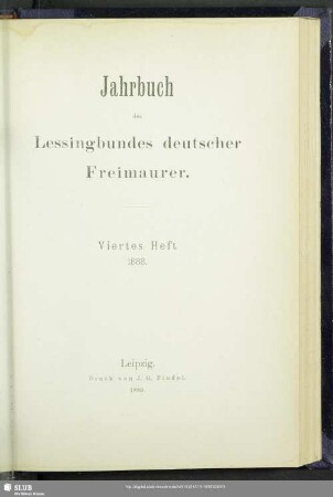 4.1888: Jahrbuch des Lessingbundes Deutscher Freimaurer
