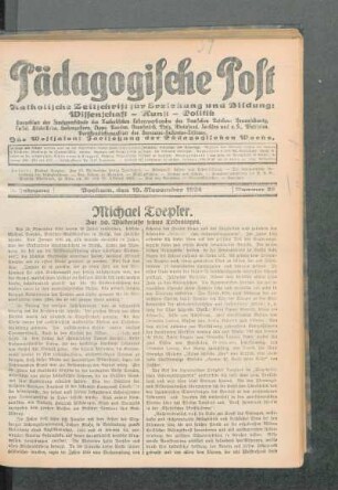 Michael Toepler : zur 50. Wiederkehr seines Todestages