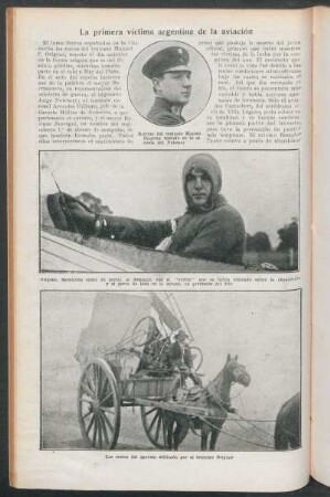 La primera víctima argentina de la aviación