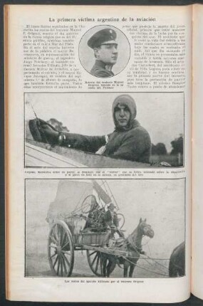 La primera víctima argentina de la aviación
