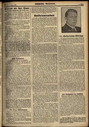 Zweite Ausgabe vom Freitag, den 12. Januar 1934.