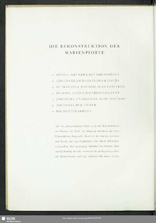 Die Rekonstruktion Der Marienpforte