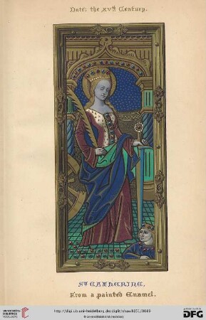 A figure of St. Catherine. In painted Enamel. From a triptych in the possession of John Swaby, Esq.