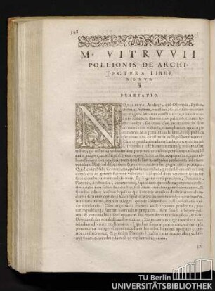 M. Vitruvii Pollionis De Architectura Liber Nonus.