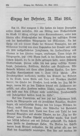 Einzug der Befreier, 31.Mai 1814.