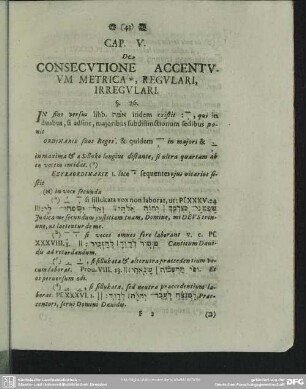 Cap. V. De Consecutione Accentuum Metrica, Regulari, Irregulari