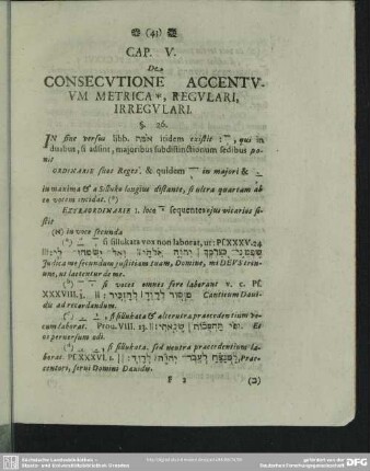 Cap. V. De Consecutione Accentuum Metrica, Regulari, Irregulari