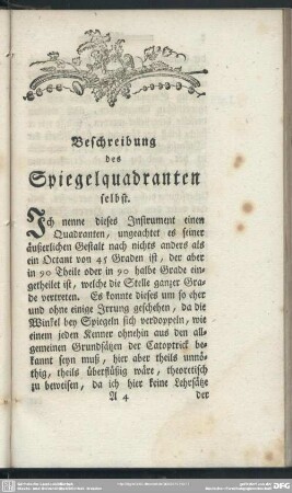 Beschreibung des Spiegelquadranten selbst