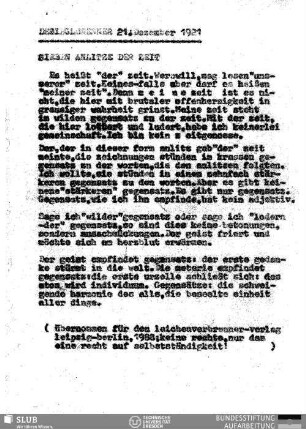 Der Ziegelbrenner 21. Dezember 1921