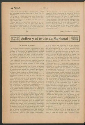 Joffre y el título de mariscal
