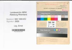 Entnazifizierung Ernst Ley, geb. 20.03.1899 (Handelsvertreter)