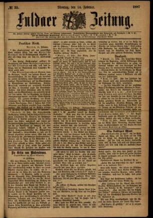 Ausgabe vom Montag, den 14. Februar 1887.