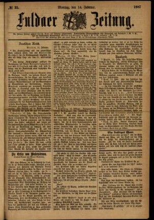 Ausgabe vom Montag, den 14. Februar 1887.