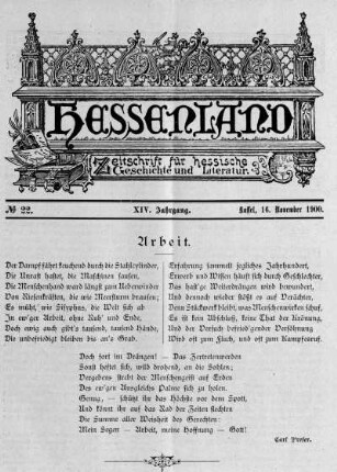 No. 22, 16.November 1900