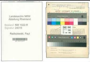 Entnazifizierung Paul Radiszewski , geb. 09.03.1898 (Arbeiter)