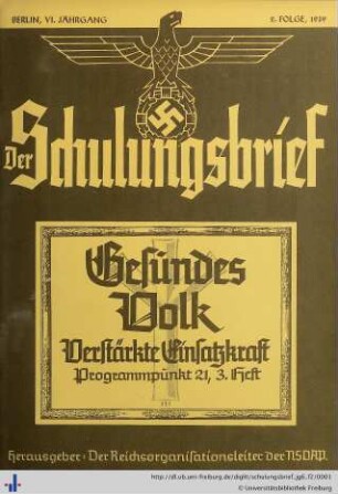 VI. Jahrgang, Folge 2: Der Schulungsbrief