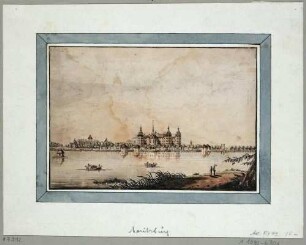 Schloss Moritzburg nach Nordosten, mit zwei Gondeln