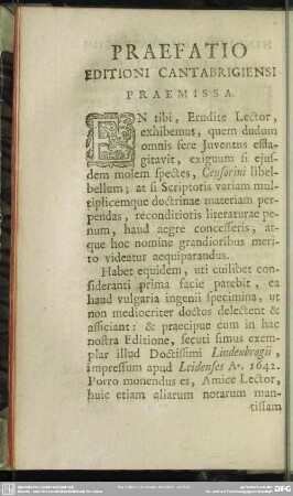 Praefatio Editioni Cantabrigiensi Praemissa