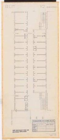 Reichsluftfahrtministerium, Berlin: Teilgrundriss V2 (3. OG) 1:100