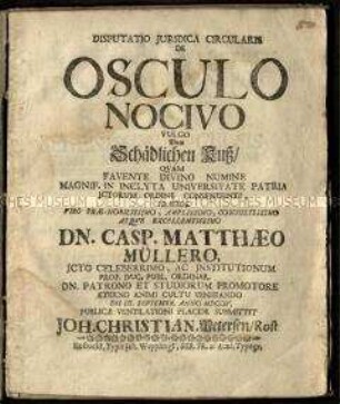 Dissertation über den schädlichen Kuss