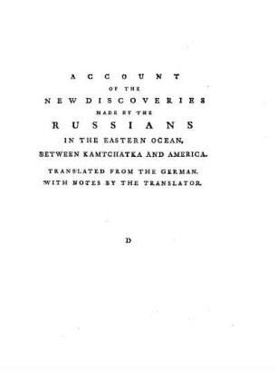 II. Account of the Russian discoveries