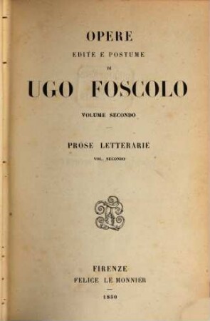Opere edite e postume, 2. Prose letterarie ; 2