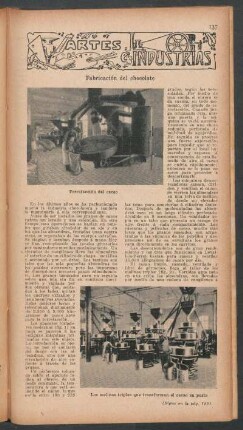 Fabricación del chocolate : Artes e industrías