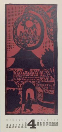 Aprilblatt des Kalenders "Faustus 1978". Das Tor von Maulbronn