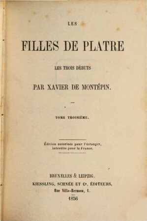 Les filles de plâtre : les trois débuts, 3