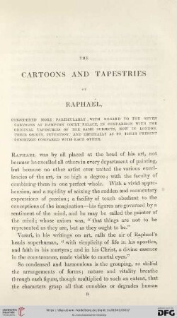 The cartoons and tapestries of Raphael