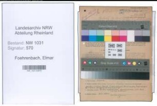 Entnazifizierung Elmar Foehrenbach , geb. 19.12.1909 (Kriminaloberassistent)