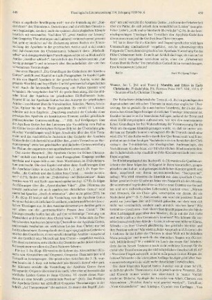 450-451 [Rezension] Morality and ethics in early Christianity