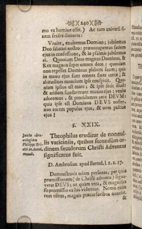 240-271, §. XXIX. Theophilus eruditur de nonnullis vaticiniis, ...