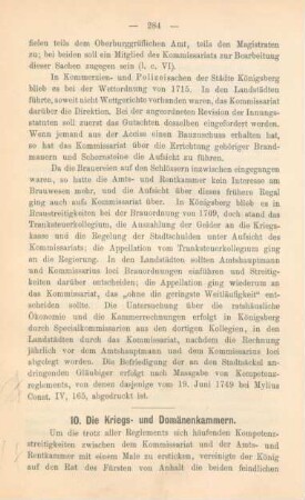 10. Die Kriegs- und Domänenkammern