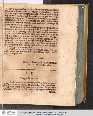 Lit. E. Copia Sententiae.