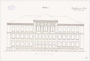 Gymnasium, Elbing: Aufriss Südseite 1:100