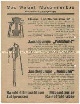 Landwirtschaftliche Maschinen der Firma Welzel