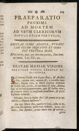 323-431, Praeparatio proxima ad Mortem.