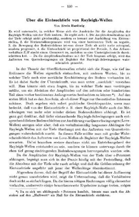 Über die Eintauchtiefe von Rayleigh-Wellen