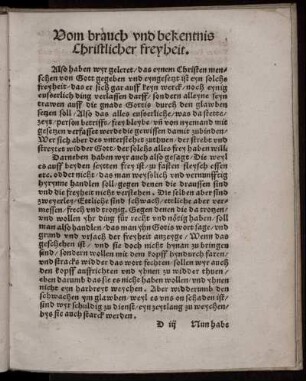 Vom brauch vnd bekentnis Christlicher freyheit