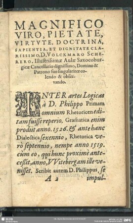 Dedicatio et Praefatio