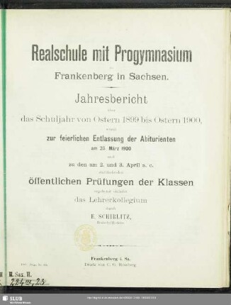 [24.]1899/1900: Jahresbericht : über das Schuljahr ...