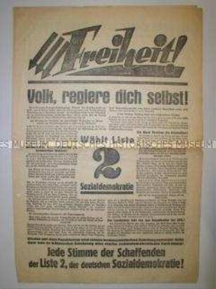 Wahlzeitung der SPD zur Reichstagswahl im November 1932